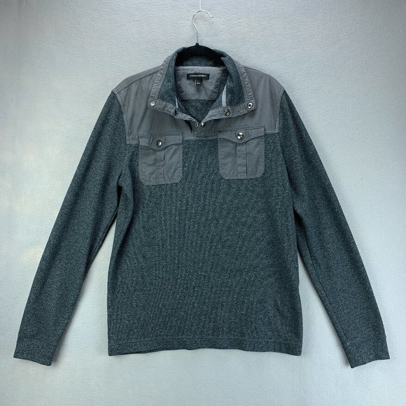 Banana Republic Other - **SOLD**Banana Republic Mens Shirt Large Gray Long Sleeve Thermal Snap Pockets